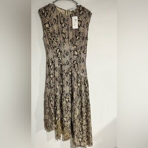 FRAME Evereve Brown Snake Print Midi Dress